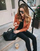 Jaqueta de Couro Feminina Zara - Moda Inverno - Realeza Prime