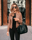 Jaqueta de Couro Feminina Zara - Moda Inverno - Realeza Prime